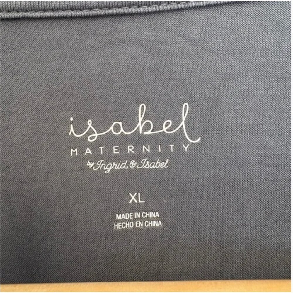 NWT Isabel Maternity by Ingrid & Isabel Gray Top – “Hello Little One” Spellout - Picture 3 of 7